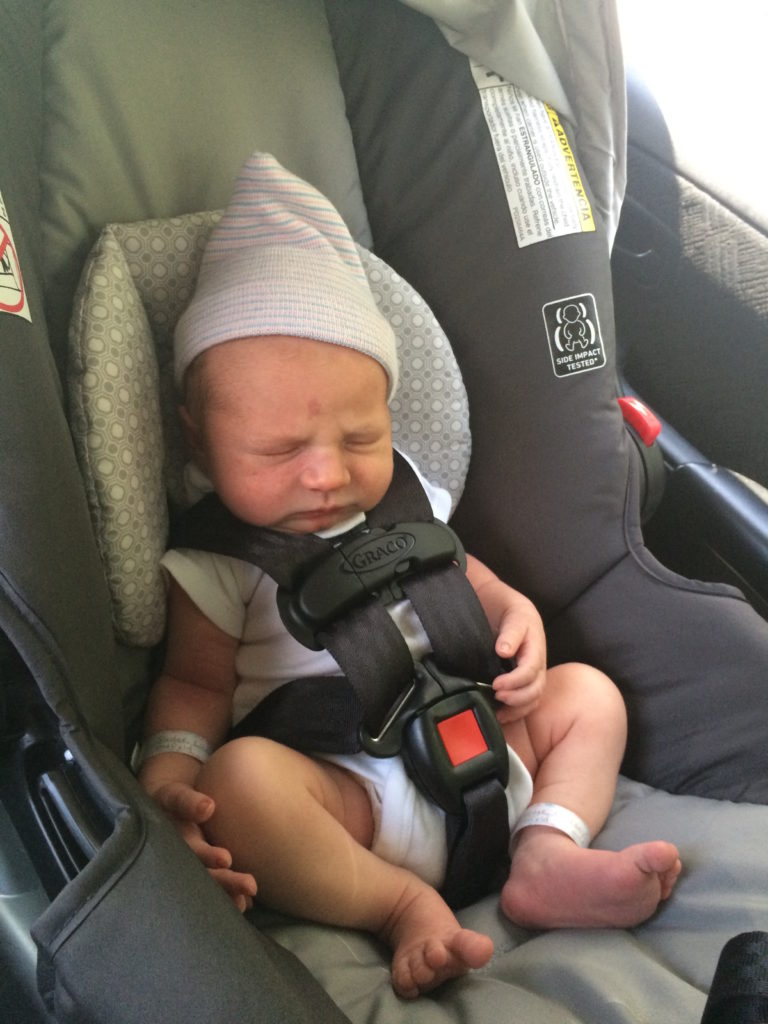 Carseat on the way home from the hospital